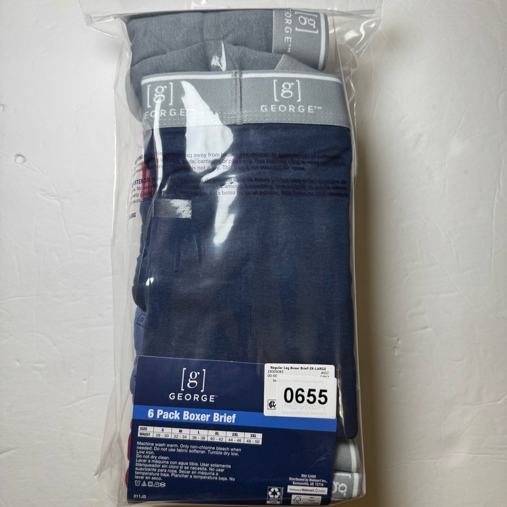 George Men's Regular Leg Boxer Briefs, 6-Pack - Picture 6 of 6